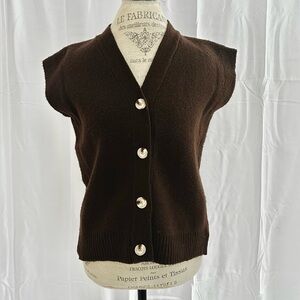 Revolve Song of Style Brown Button Down Front Sleeveless Sweater Vest - Size XS